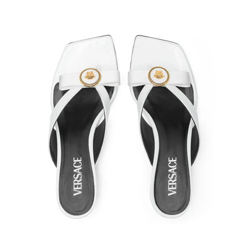 Versace Sandales Giverny 45 Mm À Bride En Cuir - Blanc