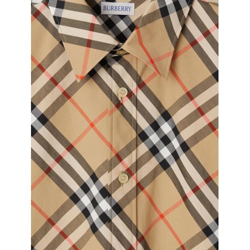 Burberry Chemise En Coton À Carreaux - Tons Neutres