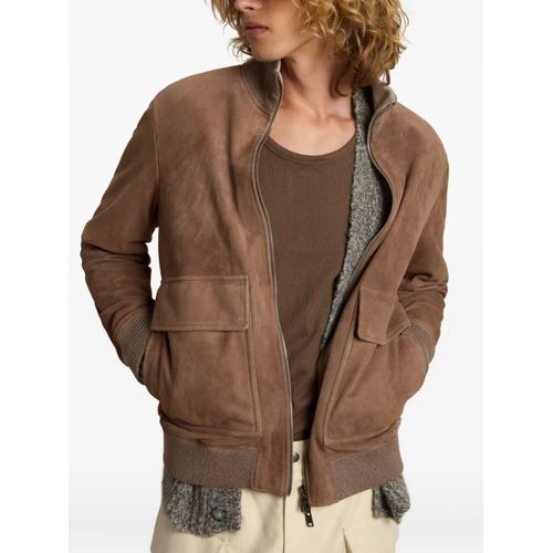 Woolrich Veste Bomber En Daim À Poignets Côtelés - Marron