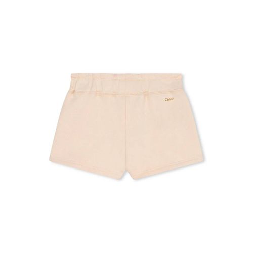 Chloé Kids Short En Coton Biologique À Logo Imprimé - Tons Neutres