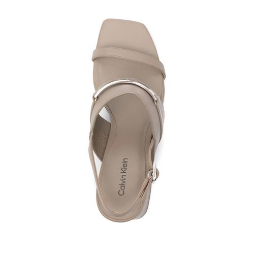 Calvin Klein Sandales En Cuir À Bride Arrière 45 Mm - Tons Neutres