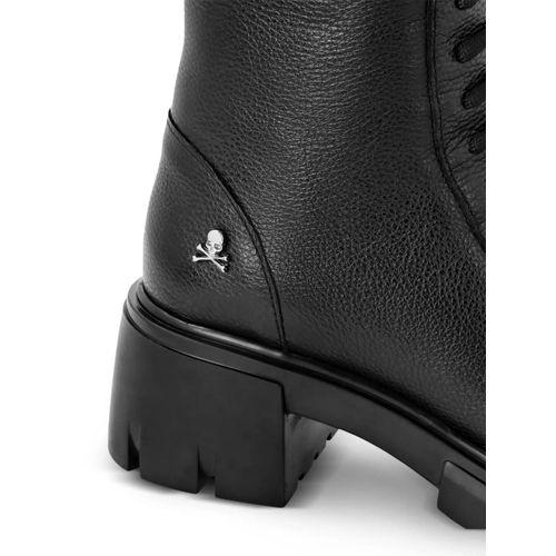 Philipp Plein Bottes En Cuir - Noir
