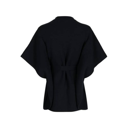 N.Peal Cape En Maille Fine - Bleu