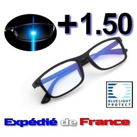 Lunettes Loupe De Lecture Grossissement + 1.50 - Protection Anti Lumière Bleue & Uv400 Contre Fatigue Écran Ordinateur Pc Tv Tablette Repos Mixte Homme Femme 