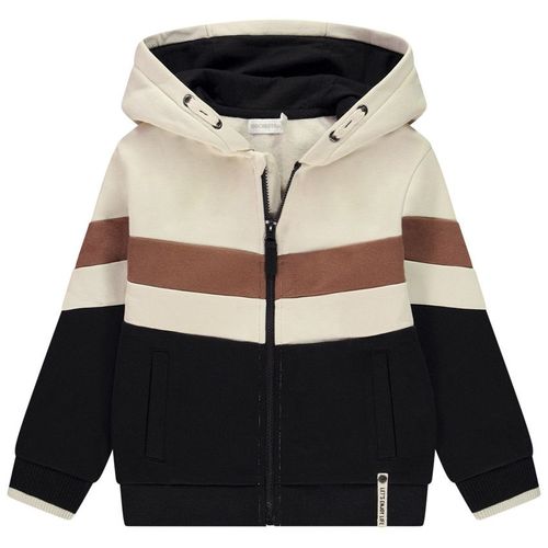 Gilet Molleton Effet Color Block À Capuche Pour Garçon - Noir