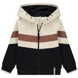 Gilet Molleton Effet Color Block À Capuche Pour Garçon - Noir