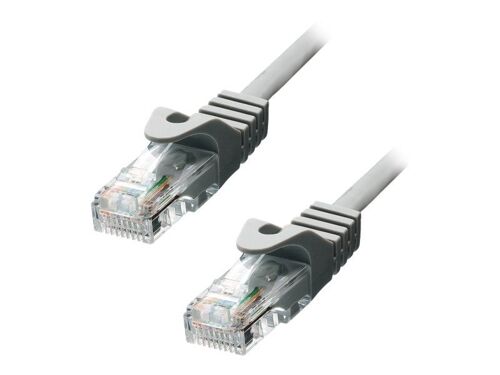 ProXtend - Cordon de raccordement - RJ-45 (M) pour RJ-45 (M) - 3 m - 5.4 mm - UTP - CAT 5e - IEEE 802.3at - moulé, sans crochet, bloqué - gris