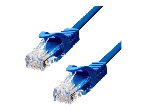 ProXtend - Cordon de raccordement - RJ-45 (M) pour RJ-45 (M) - 1 m - 5.4 mm - UTP - CAT 5e - IEEE 802.3at - moulé, sans crochet, bloqué - bleu
