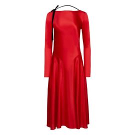 Nina Ricci Robe En Satin À Dos-Nu - Rouge