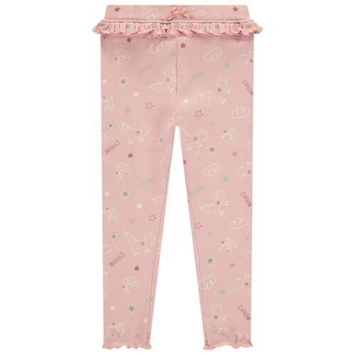 Caleçon Long Côtelé Imprimé Fantaisie Pour Bébé Fille - Rose