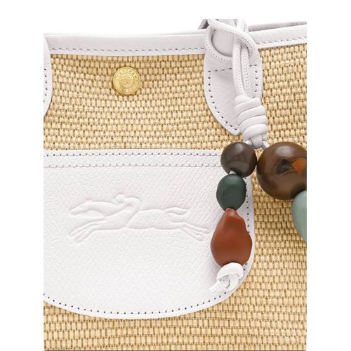 Longchamp sac cabas Le Pilage en paille tressée - Blanc