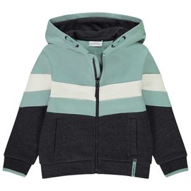 Gilet Molleton Effet Color Block À Capuche Pour Garçon - Charbon