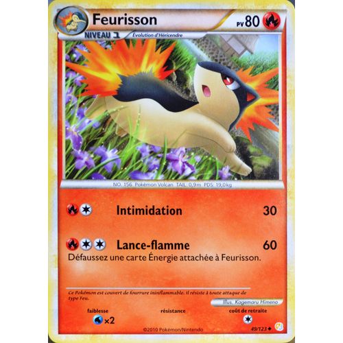 Carte Pokémon 49/123 Feurisson 80 Pv Heartgold Soulsilver Neuf Fr
