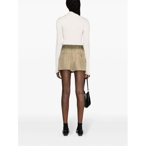 Prada Short En Soie À Design Plissé - Tons Neutres