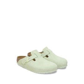Birkenstock Mules Boston Soft Footbed À Boucle 'faded Lime' - Vert