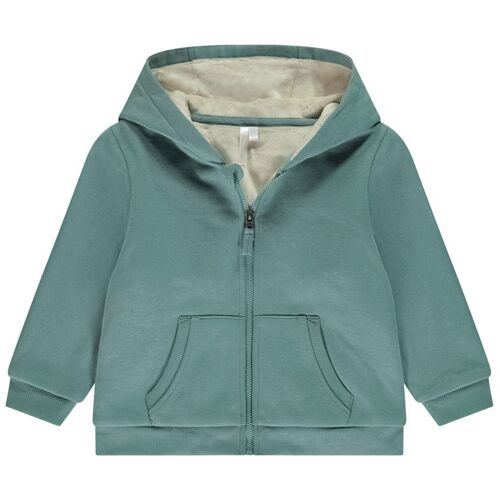 Gilet Molleton À Capuche Doublé Velours Pour Bébé Garçon - Turquoise