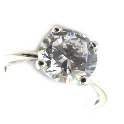 Promo -60%, Solitaire Argent "unique" Blanc Ø 8 Mm (Rhodié)