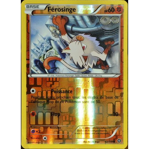 Carte Pokémon 52/114 Férosinge 60 Pv - Reverse Xy - Offensive Vapeur Neuf Fr