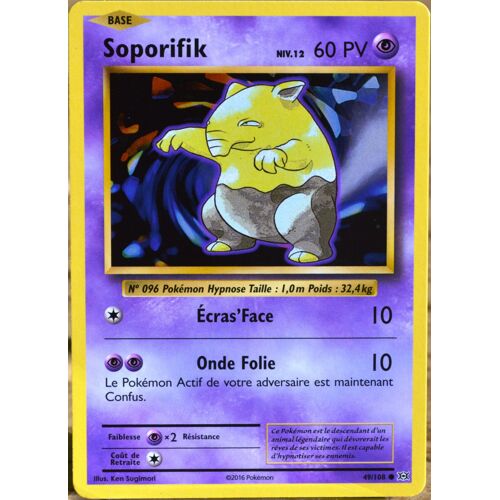 Carte Pokémon 49/108 Soporifik Niv.12 60 Pv Xy - Evolutions Neuf Fr