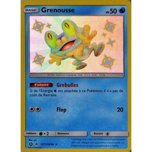 Carte Pokémon Sv11/Sv94 Grenousse 50 Pv - Shiny Sl11.5 - Soleil Et Lune - Destinées Occultes Neuf Fr
