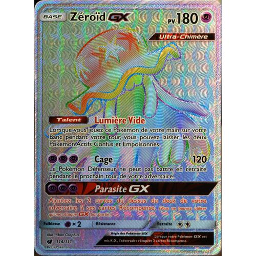 Carte Pokémon 114/111 Zéroïd Gx 180 Pv - Secrete Sl4 - Soleil Et Lune - Invasion Carmin Neuf Fr