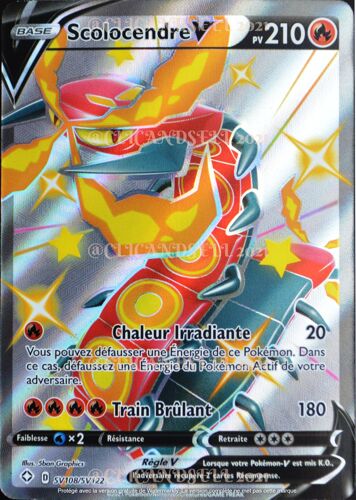 Carte Pokémon Sv108/Sv122 Scolocendre-V ?Ch Eb4.5 - Épée Et Bouclier  Destinées Radieuses Neuf Fr