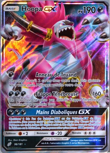 Carte Pokémon 96/181 Hoopa Gx 190 Pv - Ultra Sl9 - Soleil Et Lune - Duo De Choc Neuf Fr