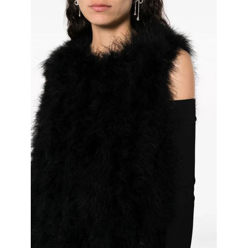 Yves Salomon Manteau En Soie À Design Sans Manches - Noir