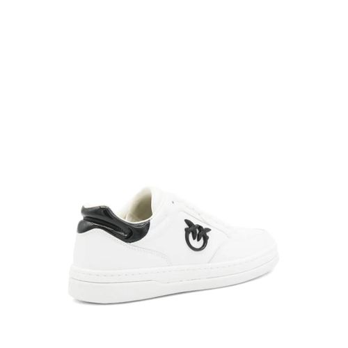 Pinko Baskets En Cuir À Plaque Logo - Blanc