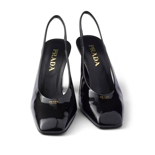 Prada Escarpins En Cuir À Bride Arrière 85 Mm - Noir