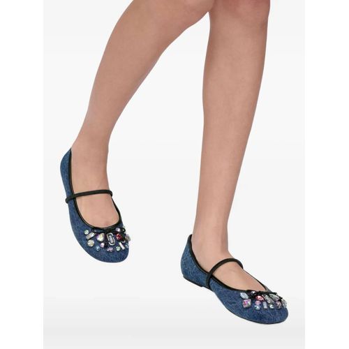 Marc Jacobs Ballerines The Gem Denim À Ornements En Cristal - Bleu
