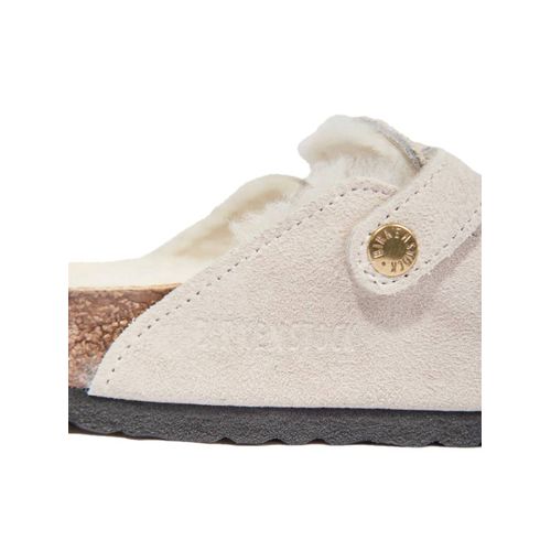 Birkenstock Kids Chaussons Boston En Daim - Tons Neutres