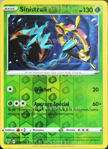 Carte Pokémon 019/185 Sinistrail ? Eb04 - Épée Et Bouclier  Voltage Éclatant Neuf Fr