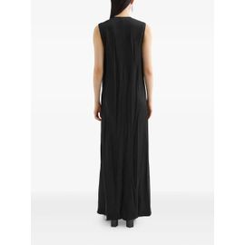 Jil Sander Robe En Satin À Coupe Longue - Noir
