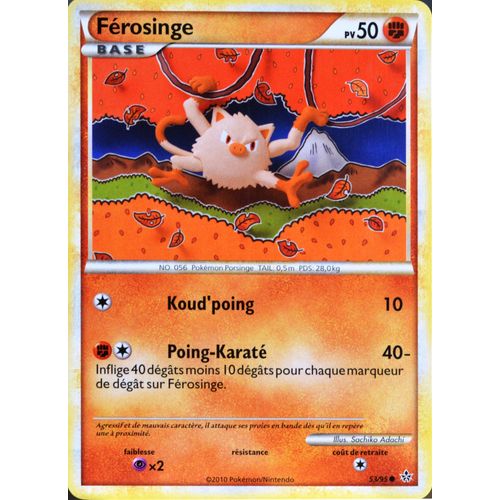 Carte Pokémon 53/95 Ferosinge 50 Pv Hs Déchainement Neuf Fr
