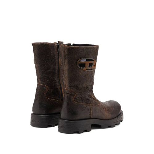 Diesel Bottines D-Hammer En Daim À Effet Usé - Marron