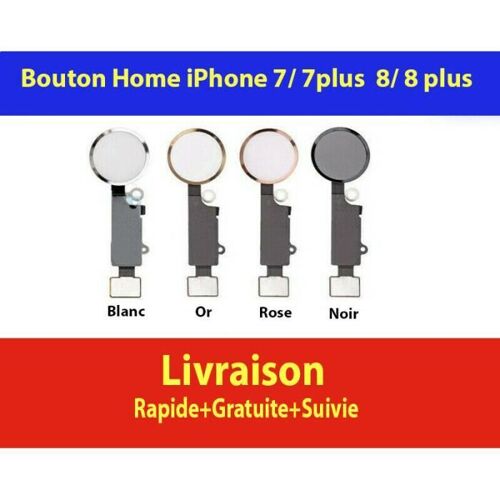 Bouton Home Fonctionnel + Nappe Iphone 7 / 7 Plus 8 / 8 Plus Or