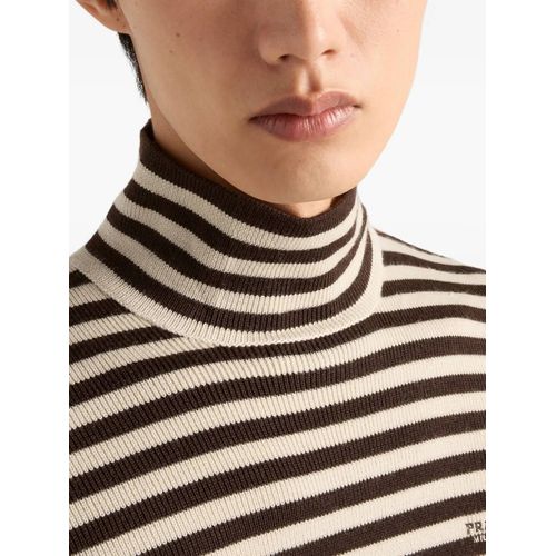 Prada Pull En Laine À Col Roulé - Marron