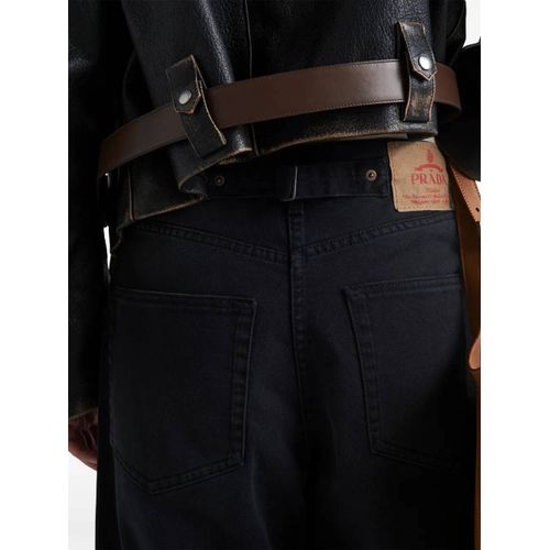 Prada Jean À Coupe Ample - Noir