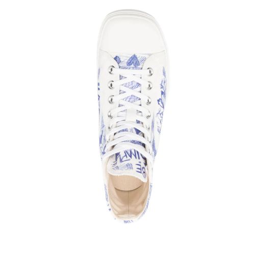 Moschino Baskets À Logo - Blanc