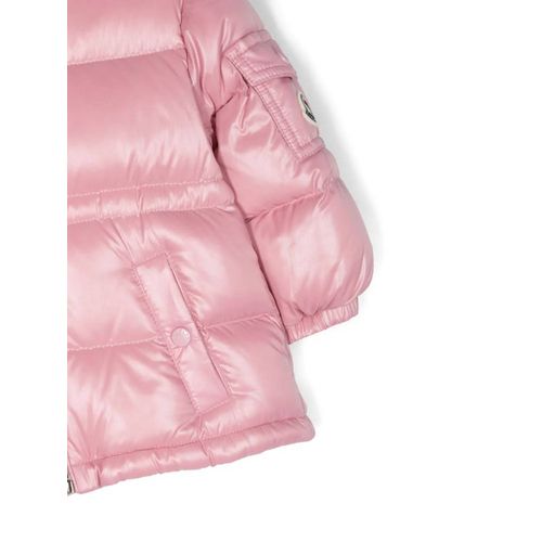 Moncler Enfant Doudoune À Patch Logo En Coton - Rose