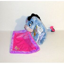 doudou ane bourriquet disney baby mouchoir rose mauve papillon peluche naissance bébé winnie the pooh 