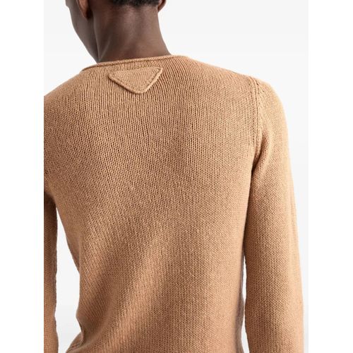 Prada Pull En Cachemire À Col Rond - Marron