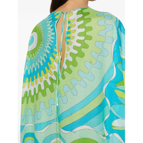 Pucci Robe-Caftan À Imprimé Bersaglio - Bleu