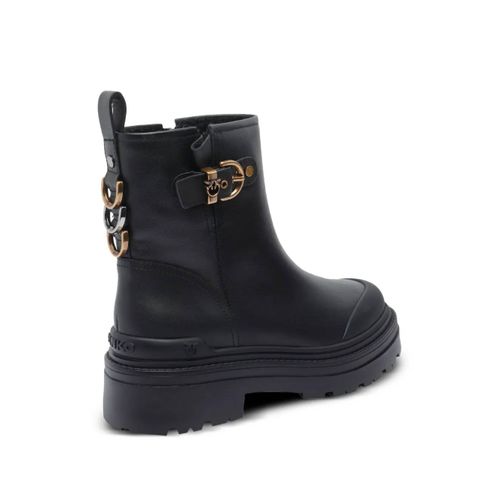 Pinko Bottines Zippées À Détail De Boucle - Noir