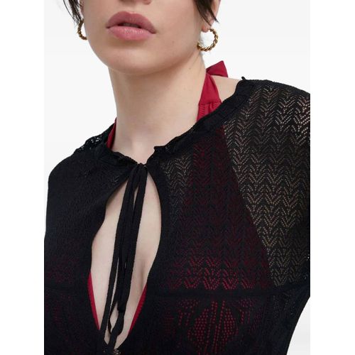 Desigual Robe De Plage En Dentelle - Noir