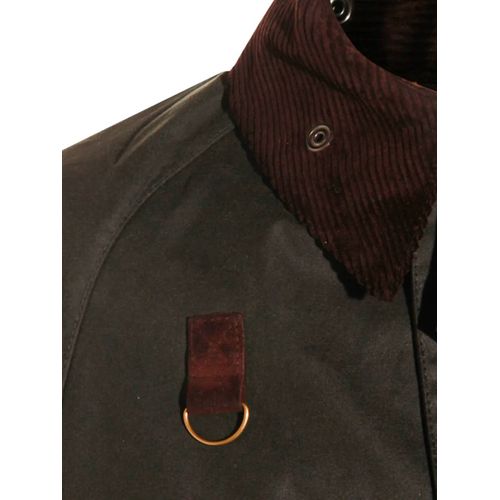 Barbour Veste Cirée À Col En Velours Côtelé - Noir