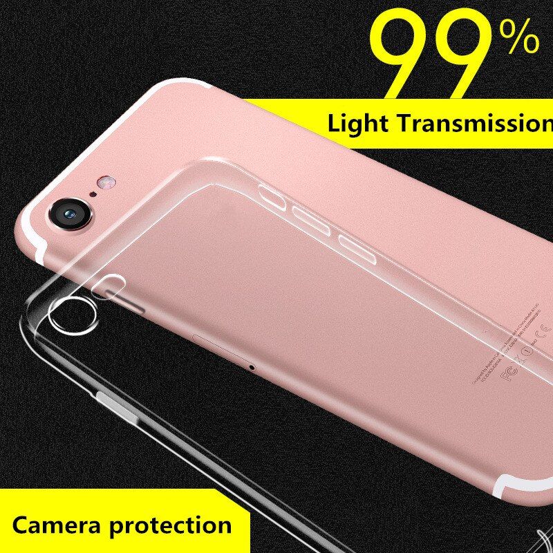 Coque Arrière De Téléphone Souple Et Fine De 0.5mm, Étui Transparent Pour Iphone 7 Plus