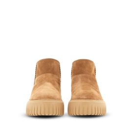 Hogan Bottines En Daim À Patch Logo - Marron