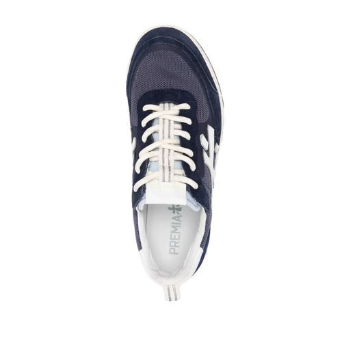 Premiata Baskets À Logo Appliqué - Bleu